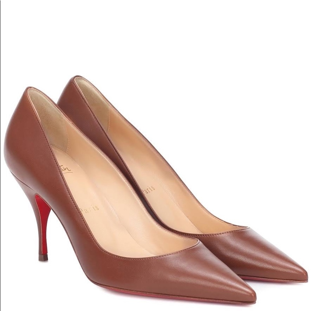 Vintage Christian Louboutin Brown Leather Heels